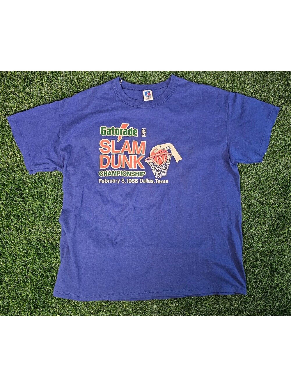 True Vintage 80s NBA Gatorade Slam Dunk Contest Event T-Shirt Russell Size XL